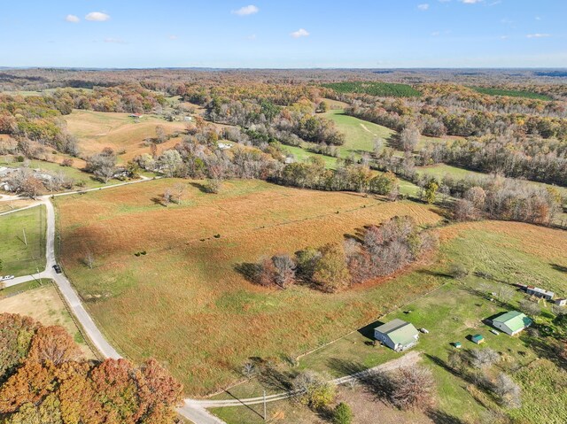 aerial view featuring a rural view