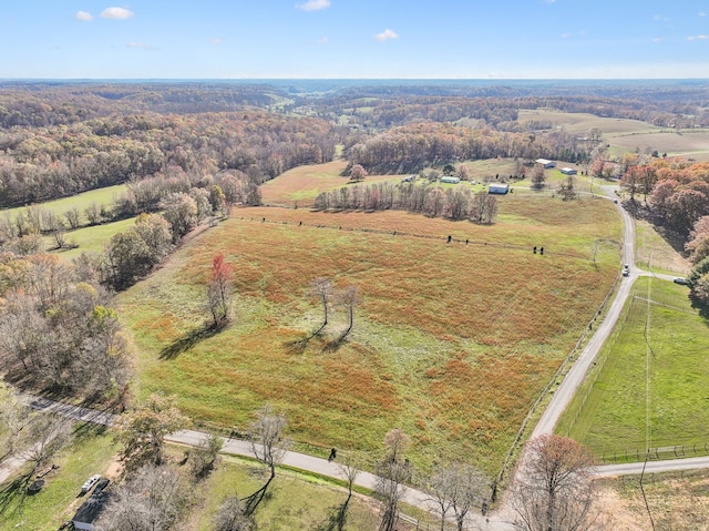 aerial view featuring a rural view