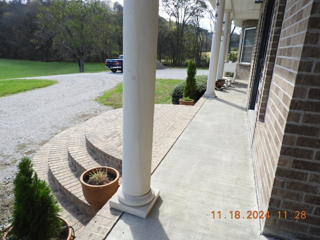 view of patio with a porch