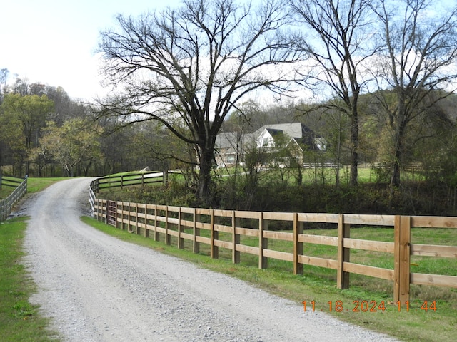 view of road featuring a rural view