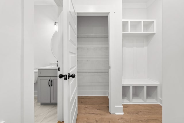 interior space featuring light wood-type flooring