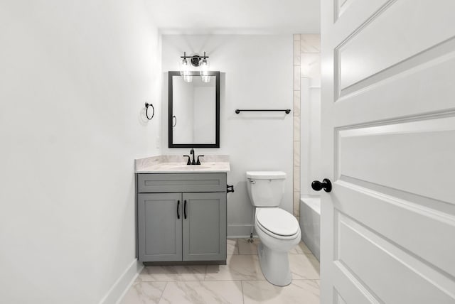 6 Charleston Cv, Clarksville, TN 37043 - full bathroom with vanity, marble look tile flooring, and bathtub / shower combination