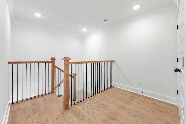 6 Charleston Cv, Clarksville, TN 37043 - stairs featuring wood finished floors, ornamental molding, and recessed lighting