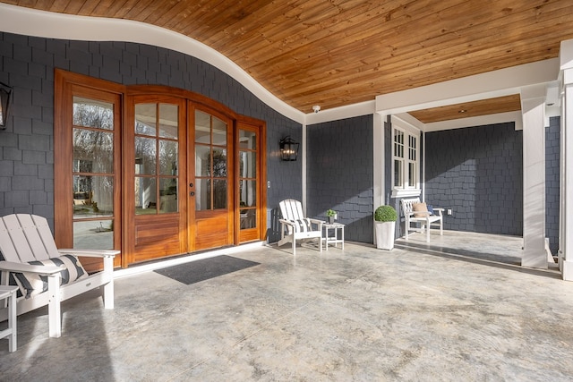 entrance to property featuring french doors