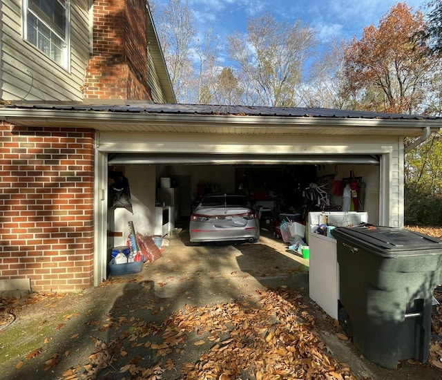 view of garage