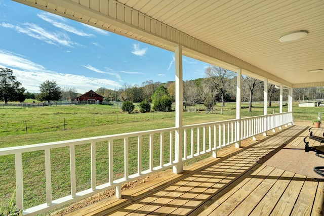 deck with a lawn