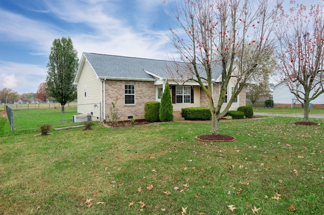 ranch-style house with a front yard