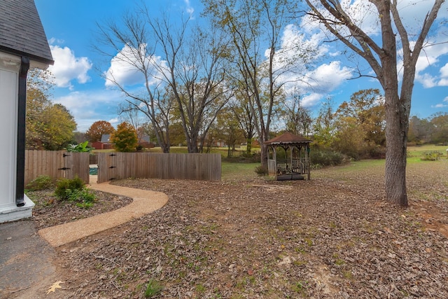 view of yard with a gazebo