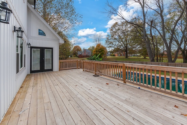 deck featuring french doors