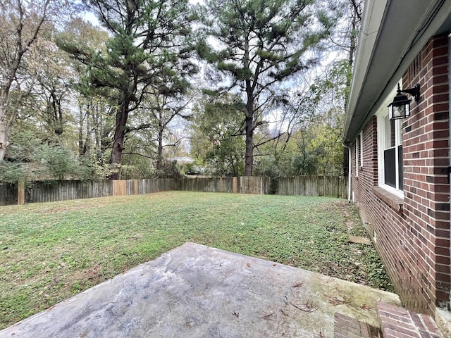 view of yard with a patio area