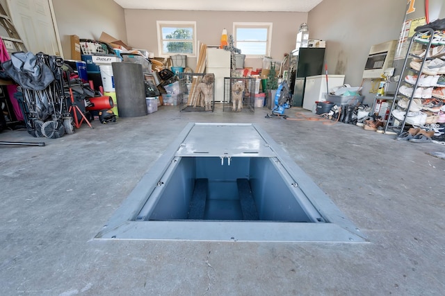 view of entry to storm shelter