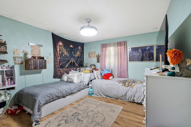 bedroom featuring light hardwood / wood-style flooring