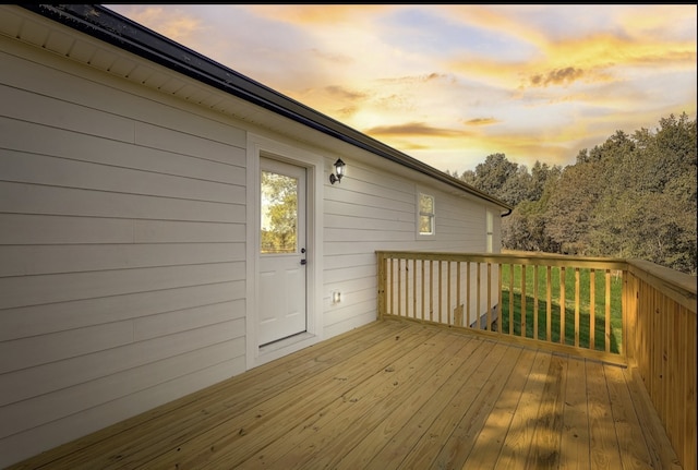 view of deck at dusk