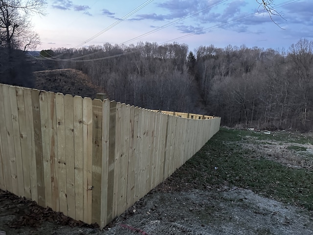 view of yard at dusk