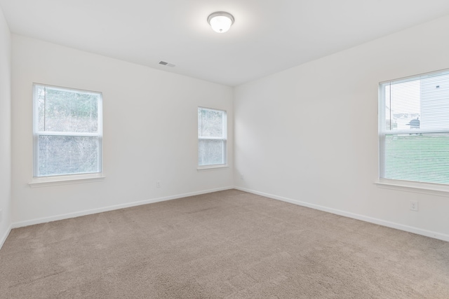 carpeted spare room with a healthy amount of sunlight