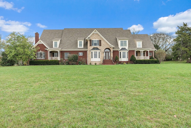 view of front facade with a front yard