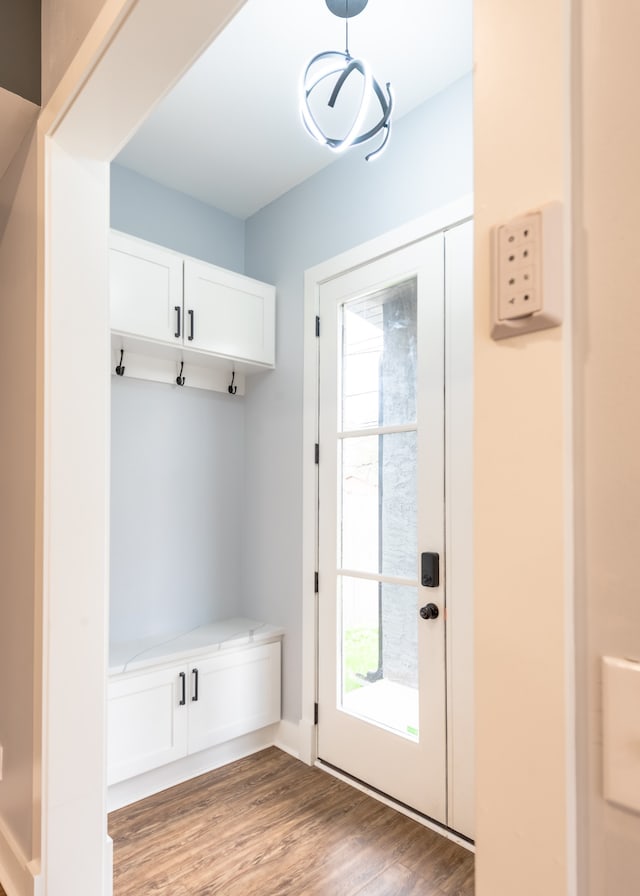 mudroom with light wood-type flooring