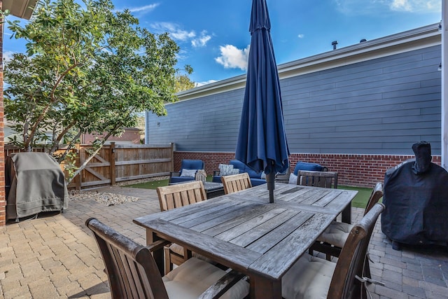 view of patio / terrace featuring a grill