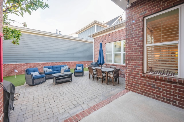 view of patio with outdoor lounge area