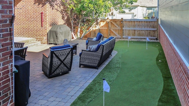 view of patio featuring area for grilling