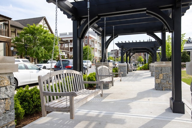 view of property's community with a pergola