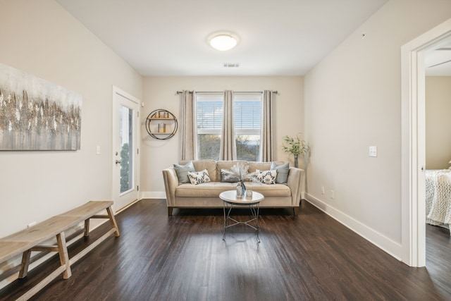 unfurnished room featuring dark hardwood / wood-style flooring