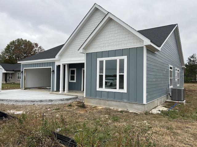 view of front of house featuring central AC