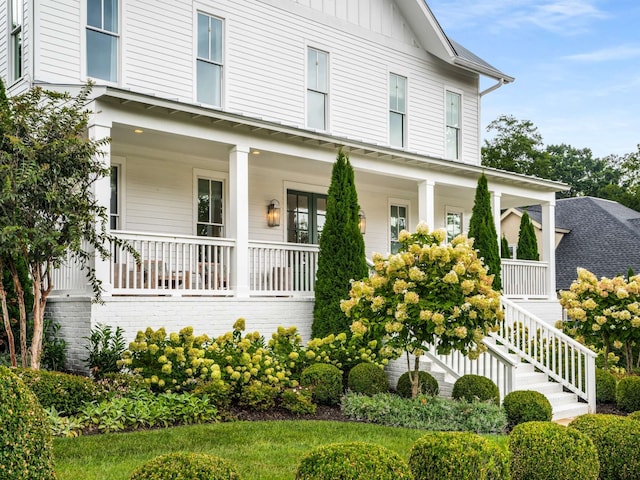 farmhouse with covered porch