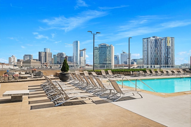 view of pool with a patio area