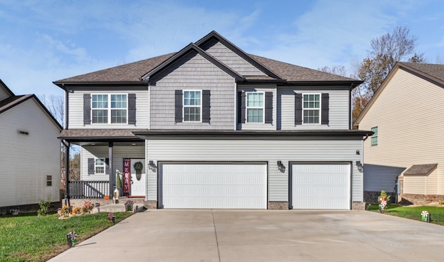 view of front property with a garage