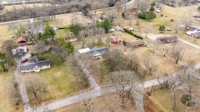 drone / aerial view with a rural view