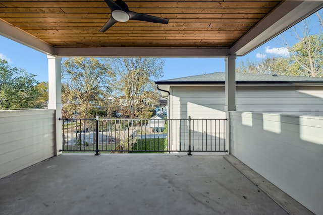 view of patio / terrace with ceiling fan