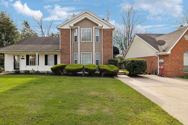 front facade with a front lawn