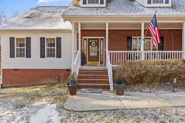 view of front of property with covered porch