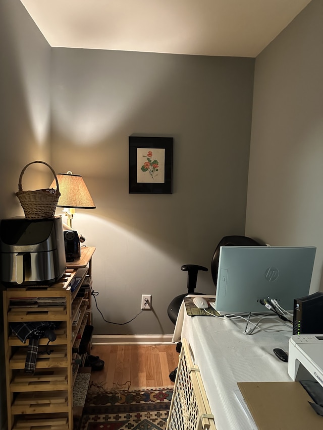 office area featuring wood-type flooring