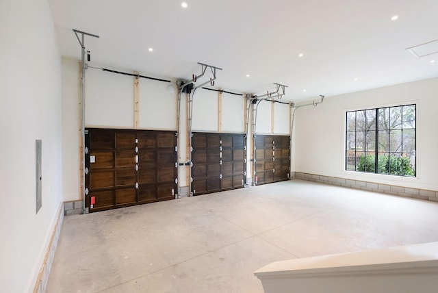 garage featuring recessed lighting