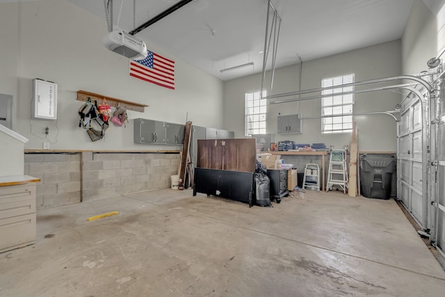 garage featuring a garage door opener