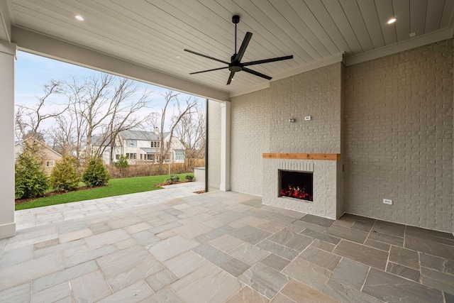 view of patio / terrace with a ceiling fan