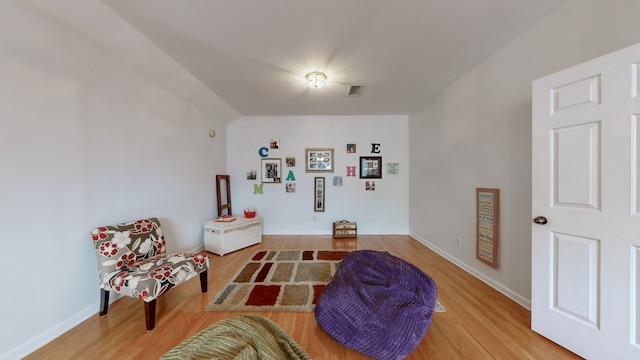 living area featuring wood-type flooring