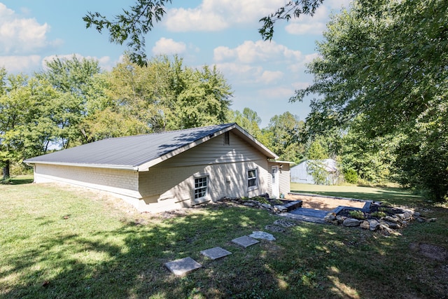 exterior space with a lawn