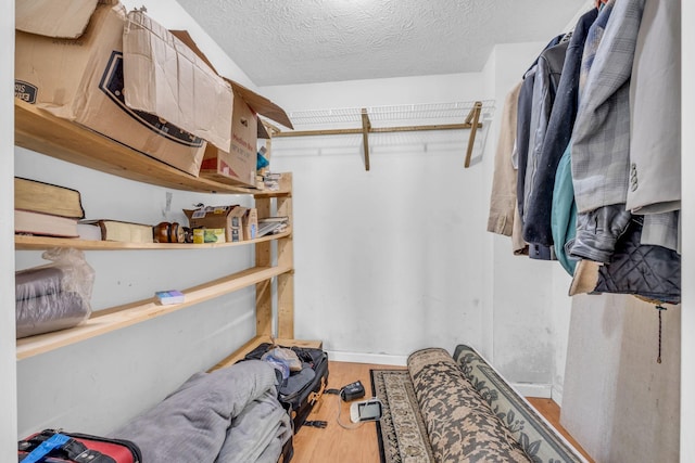 spacious closet featuring hardwood / wood-style flooring