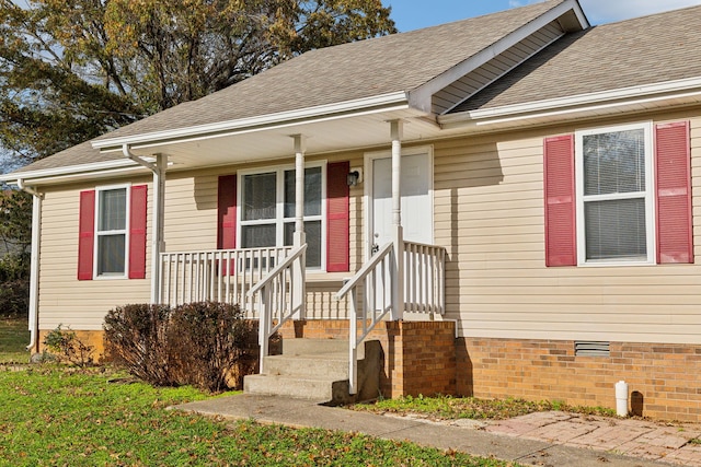 view of front of property with a porch