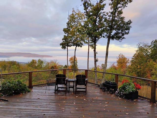 view of deck at dusk