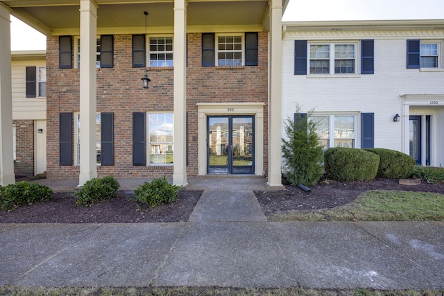 property entrance with french doors