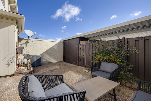 view of patio / terrace with central air condition unit