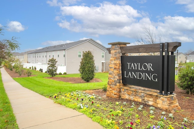 view of community sign