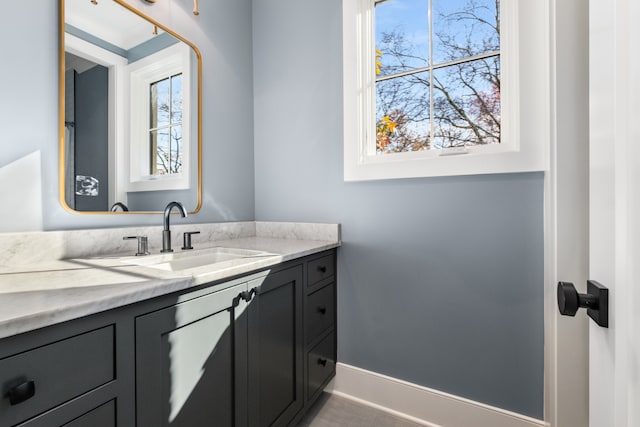 bathroom with a wealth of natural light and vanity