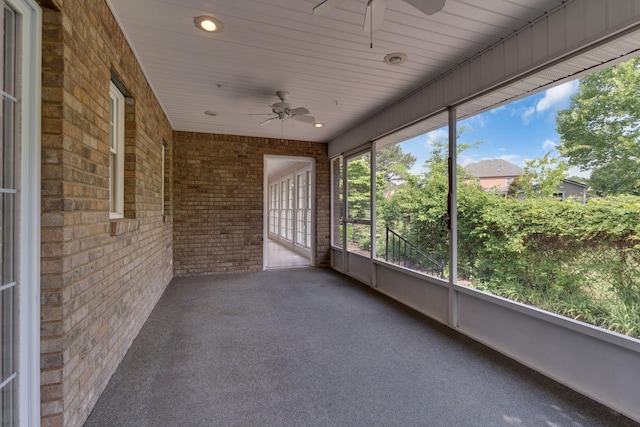 1406 Ottawa Pl, Murfreesboro, TN 37129 - unfurnished sunroom with ceiling fan