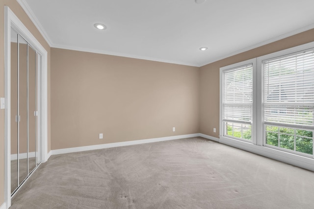 1406 Ottawa Pl, Murfreesboro, TN 37129 - empty room with carpet floors, crown molding, baseboards, and recessed lighting