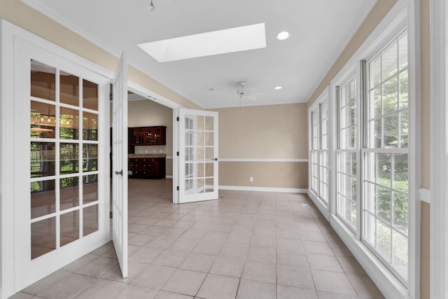 1406 Ottawa Pl, Murfreesboro, TN 37129 - unfurnished sunroom featuring french doors and a skylight